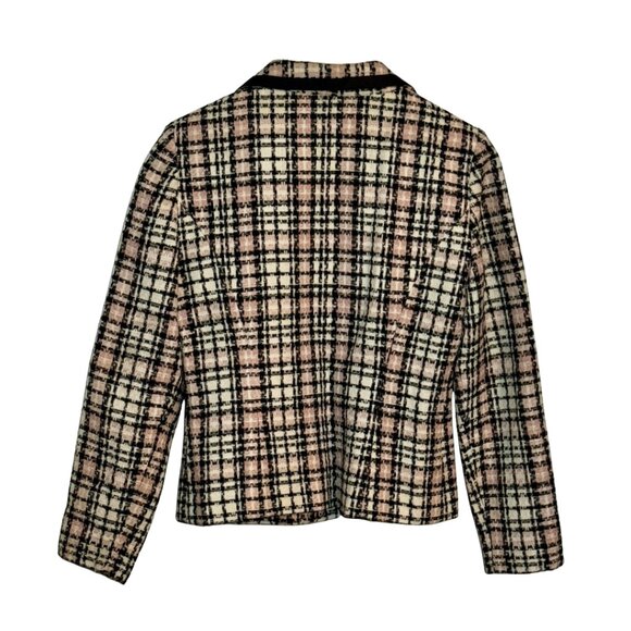 Jessica Howard, Pink Plaid Houndstooth Blazer, Size 6 - Picture 3 of 8